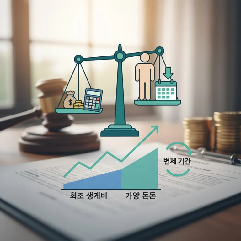 개인 회생 신청 자격 및 기각 사유 완벽 정리, 최저 생계비 제외 가용 소득 계산과 변제 기간 단축