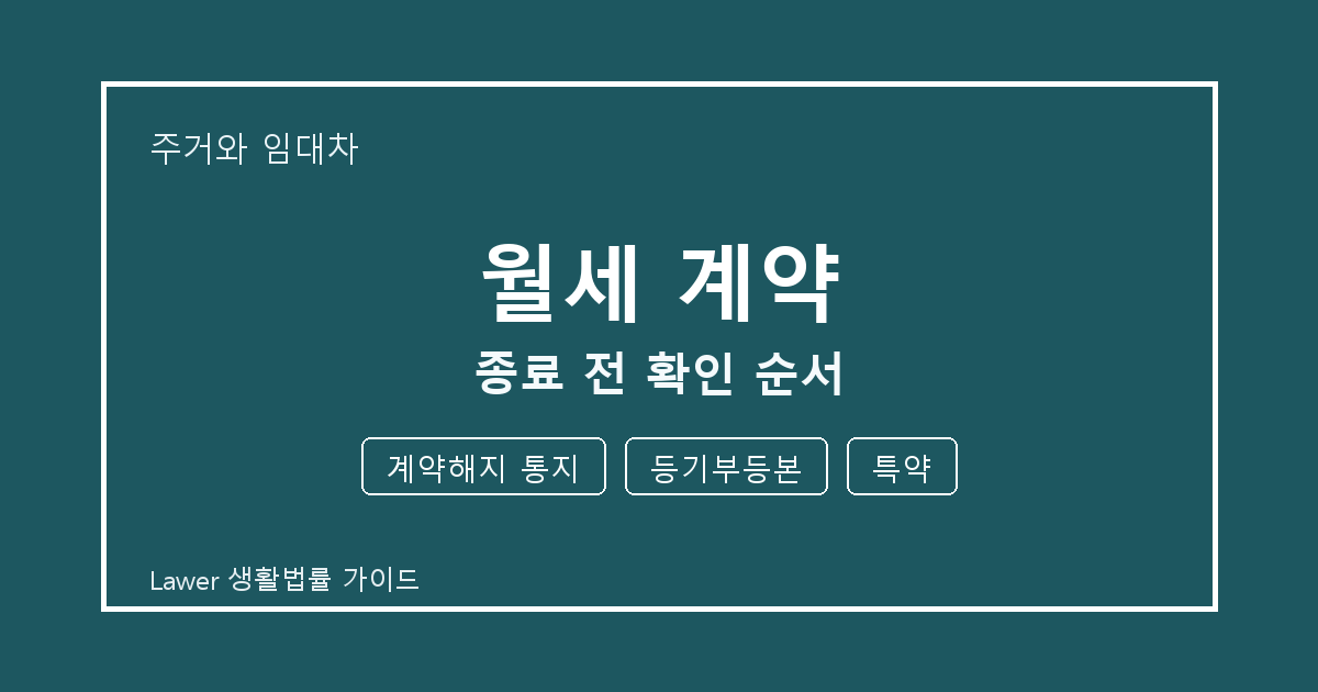월세 계약 종료 전 계약해지 통지·등기부등본 준비서류와 확인 순서 생활법률 안내 이미지