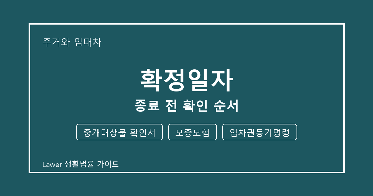 확정일자 종료 전 중개대상물 확인서·보증보험·임차권등기명령 확인 순서