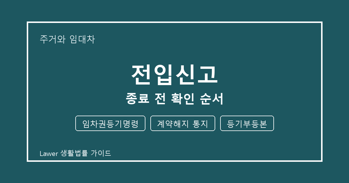 전입신고 종료 전 임차권등기명령·계약해지 통지 준비서류와 확인 순서