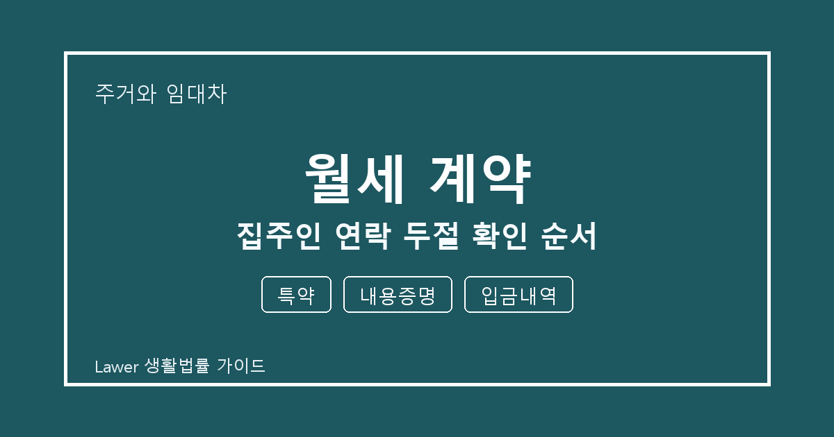 월세 계약 집주인 연락 두절 때 특약·내용증명 준비서류와 확인 순서