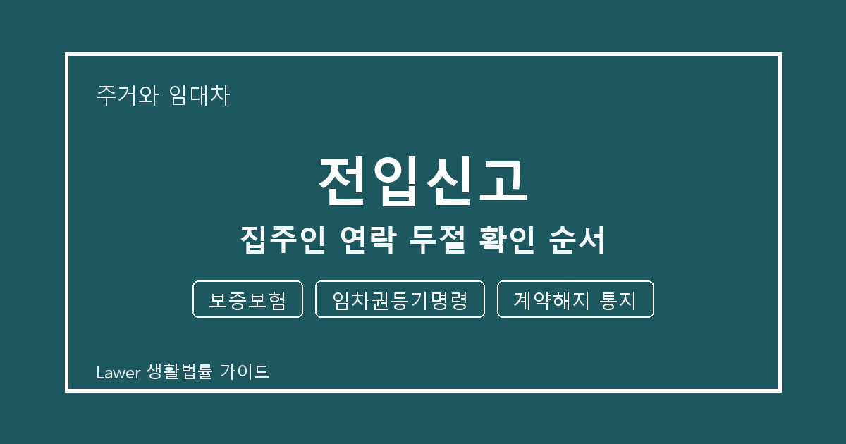 전입신고 집주인 연락 두절 때 보증보험·임차권등기명령 준비서류와 확인 순서