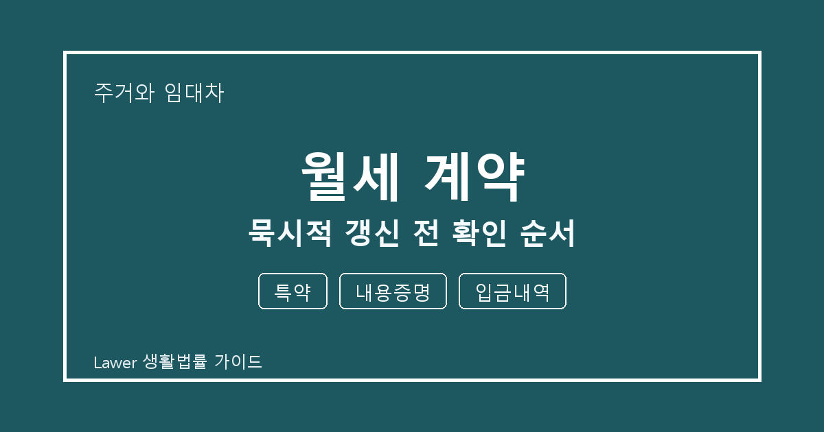 월세 계약 묵시적 갱신 전 특약·내용증명 준비서류와 확인 순서 체크