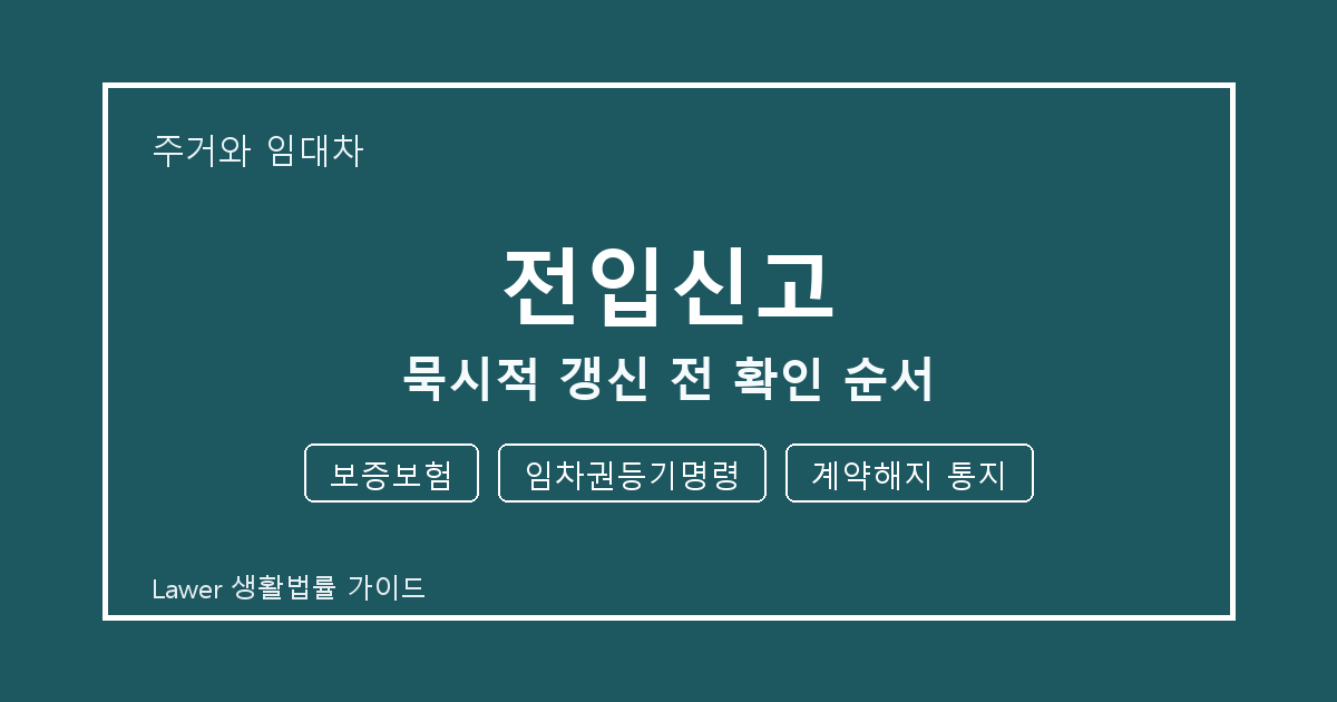 전입신고 묵시적 갱신 전 보증보험·임차권등기명령 준비서류와 확인 순서