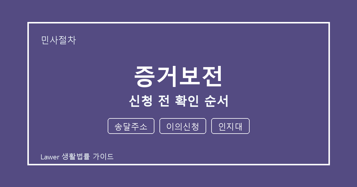 증거보전 문제 해결 전 송달주소·이의신청·인지대 체크리스트 실무