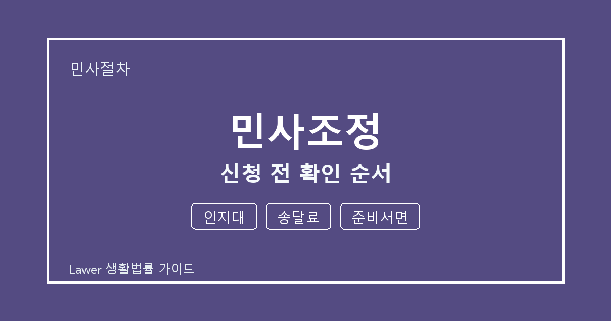 민사조정 대응 절차, 인지대부터 송달료까지 확인 기준 정리 기준