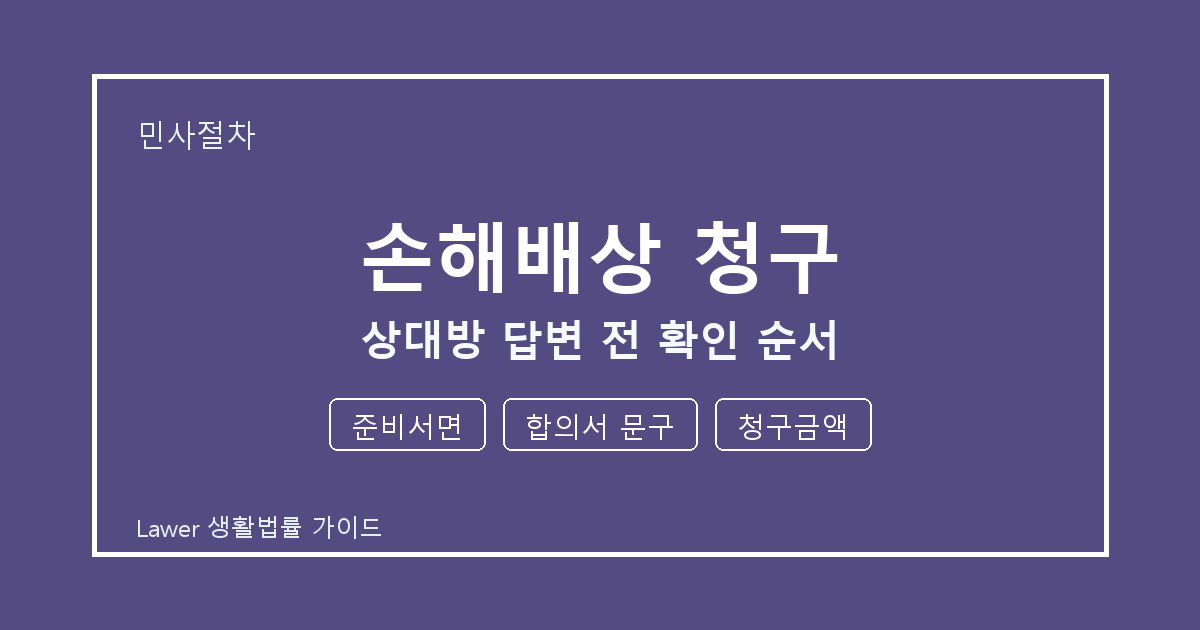 손해배상 청구 대응 절차, 준비서면부터 합의서 문구까지 확인 기준