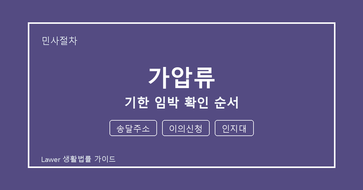 가압류 대응 절차, 송달주소부터 이의신청까지 확인 기준 정리 기준