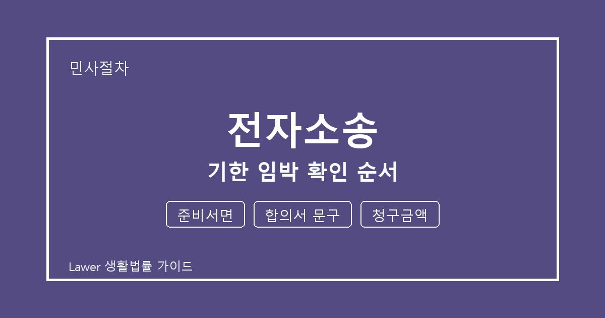 전자소송 대응 절차, 준비서면부터 합의서 문구까지 확인 기준 정리