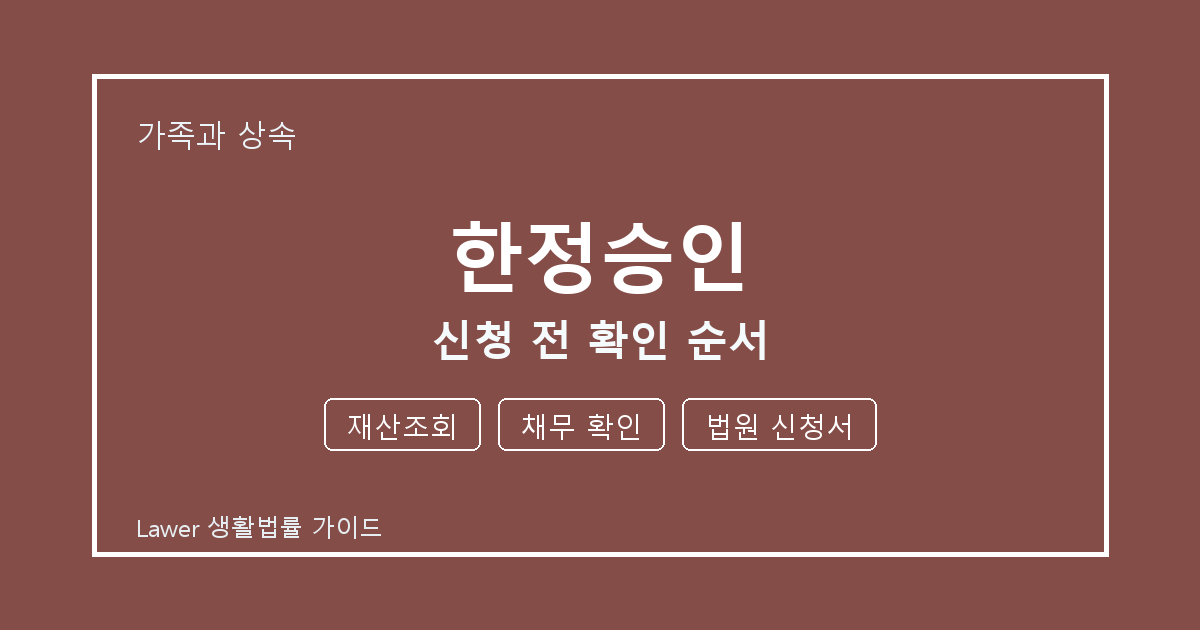 한정승인 신청 전 재산조회·채무 확인 준비서류와 확인 순서 체크