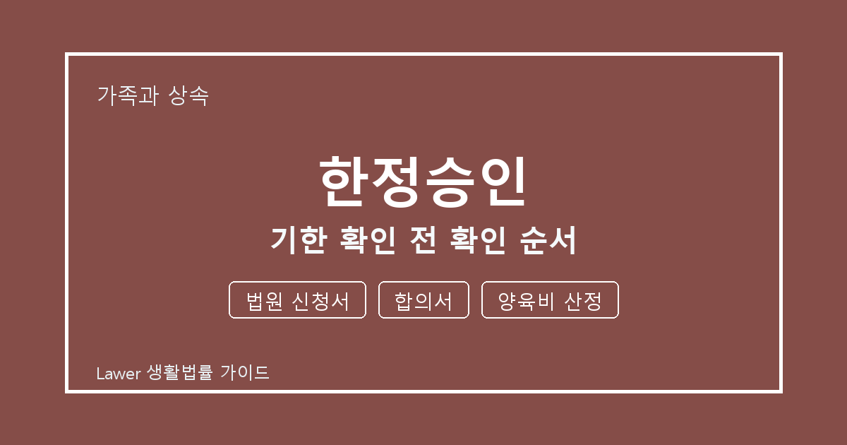 한정승인 대응 절차, 법원 신청서부터 합의서까지 확인 기준 정리
