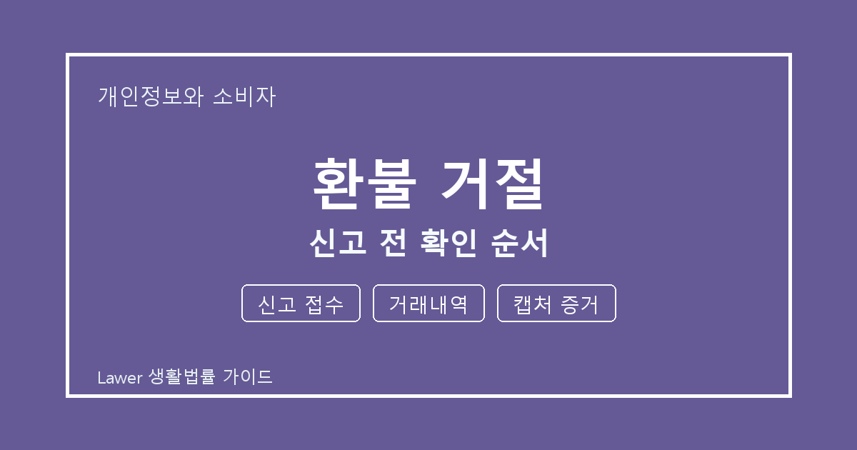 환불 거절 신고 전 신고 접수·거래내역 준비서류와 확인 순서 체크 생활법률 안내 이미지
