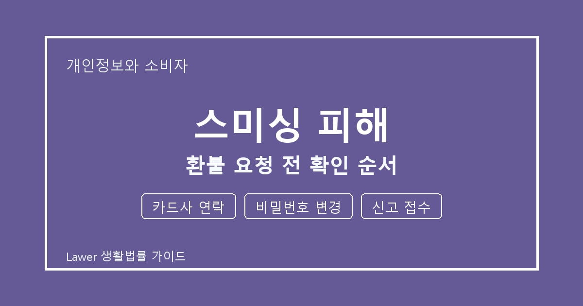 스미싱 피해 환불 요청 전 카드사 연락·비밀번호 변경 준비서류와 확인 순서