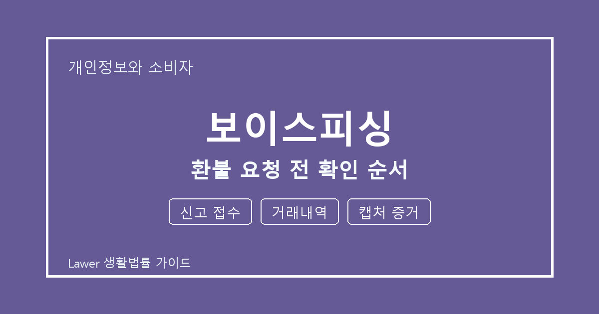 보이스피싱 문제 해결 전 신고 접수·거래내역·캡처 증거 체크리스트