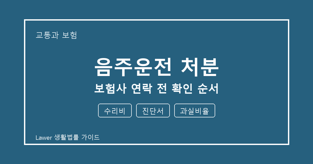 음주운전 처분 보험사 연락 전 수리비·진단서 준비서류와 확인 순서 생활법률 안내 이미지