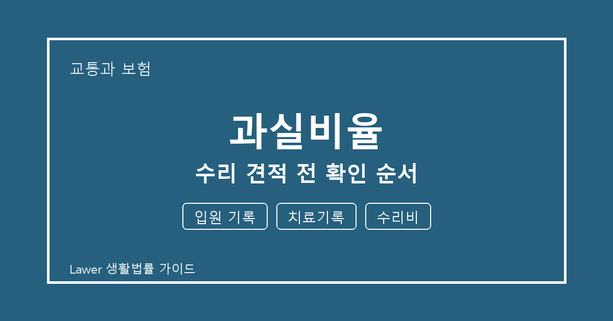 과실비율 수리 견적 전 입원 기록·치료기록 준비서류와 확인 순서 생활법률 안내 이미지