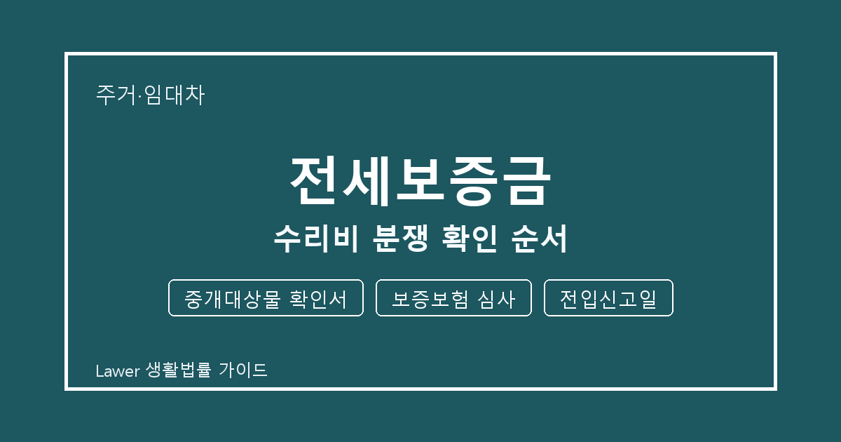 전세보증금 수리비 분쟁 때 기한 계산과 중개대상물 확인서 준비 방법 생활법률 안내 이미지