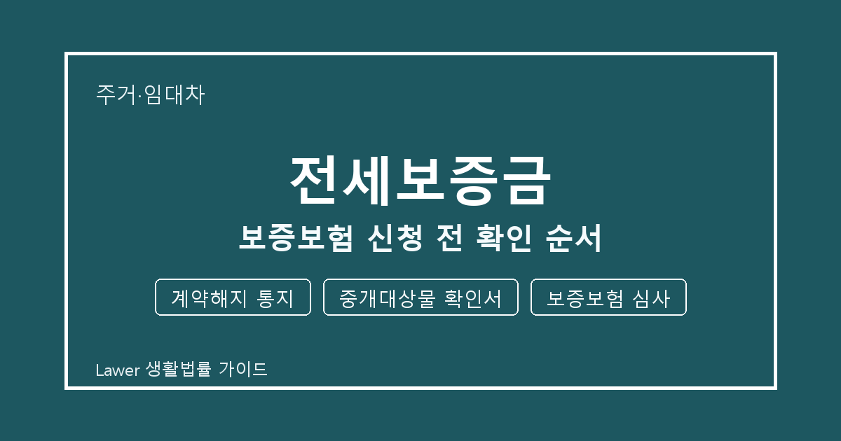 전세보증금 신청 전 계약해지 통지와 중개대상물 확인서 비교해서 보는 방법 생활법률 안내 이미지