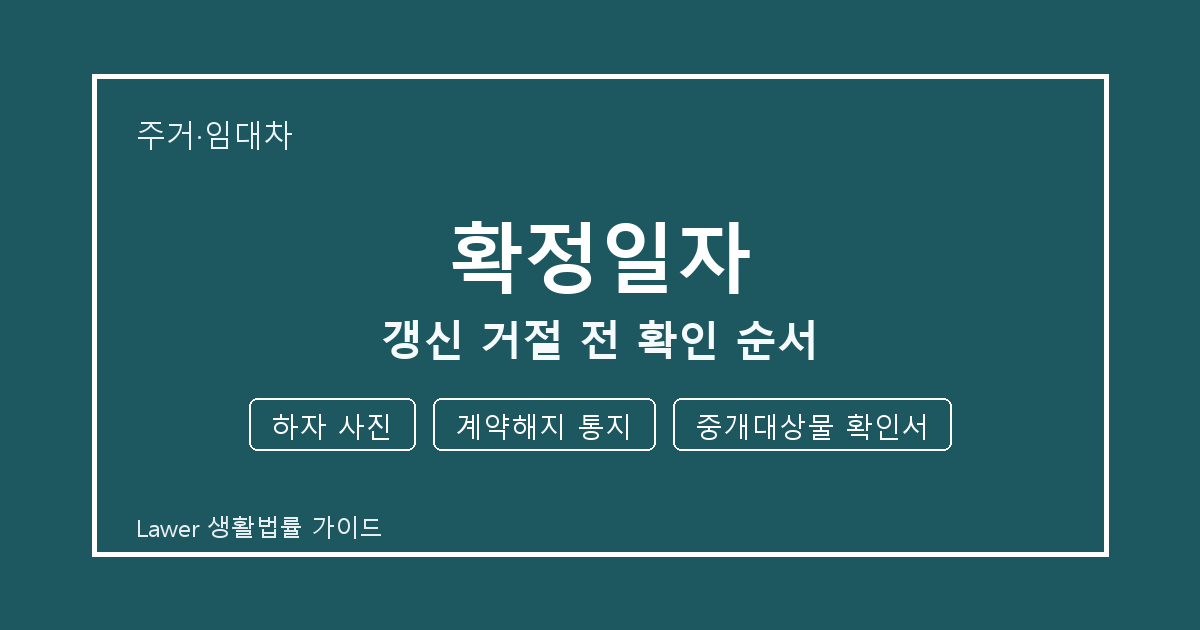 확정일자 갱신 거절 전 놓치기 쉬운 하자 사진·계약해지 통지 체크리스트 생활법률 안내 이미지