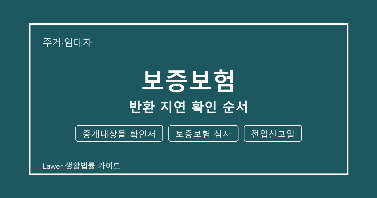 보증보험 대응 절차, 중개대상물 확인서부터 보증보험 심사까지 확인 순서 생활법률 안내 이미지