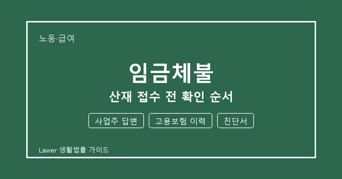 임금체불 산재 접수 전 기한 계산과 사업주 답변 준비 방법 세부 기준 생활법률 안내 이미지
