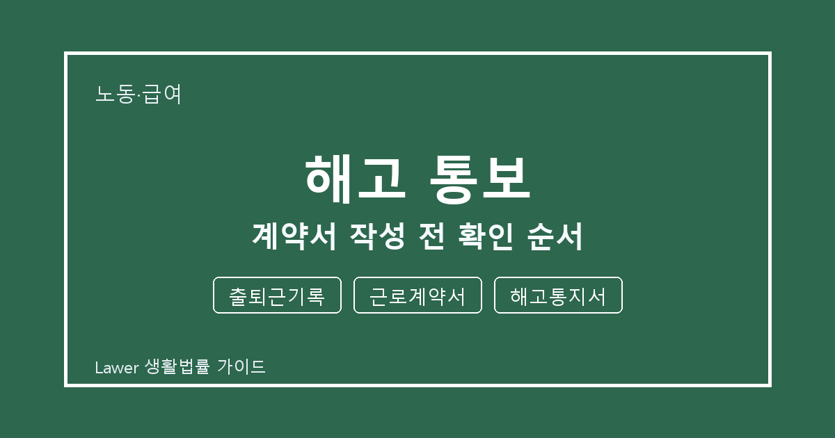해고 통보 서류 작성 전 출퇴근기록·근로계약서·해고통지서 빠짐 점검 생활법률 안내 이미지