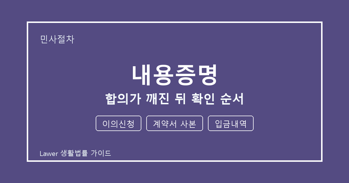 내용증명 합의가 깨진 뒤 기한 계산과 이의신청 준비 방법 세부 기준 생활법률 안내 이미지