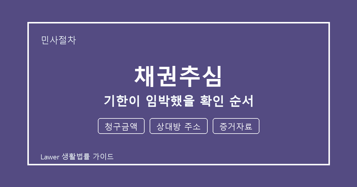 채권추심 관련 통지 받은 뒤 청구금액·상대방 주소 대응 순서 세부 기준 생활법률 안내 이미지