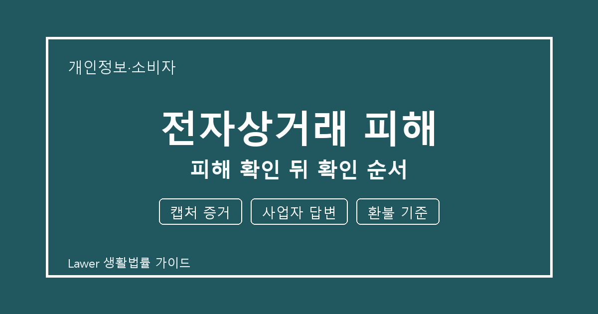 전자상거래 피해 피해 확인 뒤 놓치기 쉬운 캡처 증거·사업자 답변 체크리스트 생활법률 안내 이미지