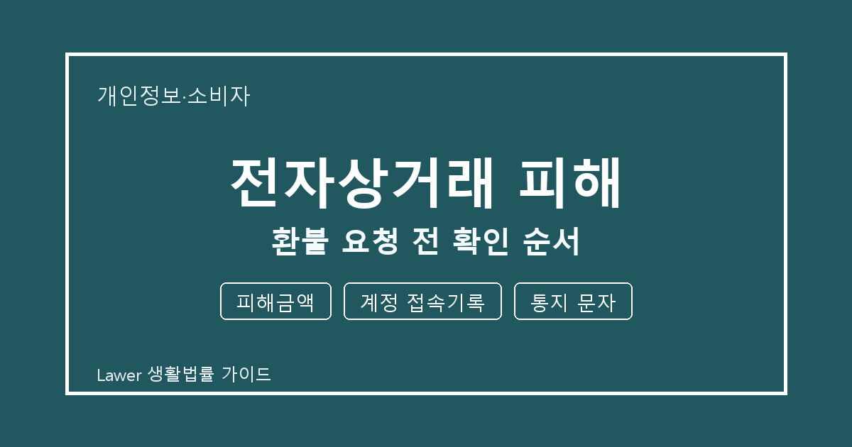 전자상거래 피해 환불 요청 전 공식 안내로 확인할 피해금액와 계정 접속기록 생활법률 안내 이미지