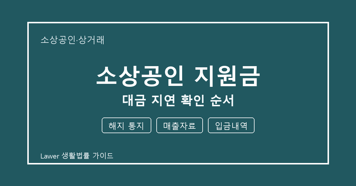 소상공인 지원금 관련 통지 받은 뒤 해지 통지·매출자료 대응 순서 생활법률 안내 이미지