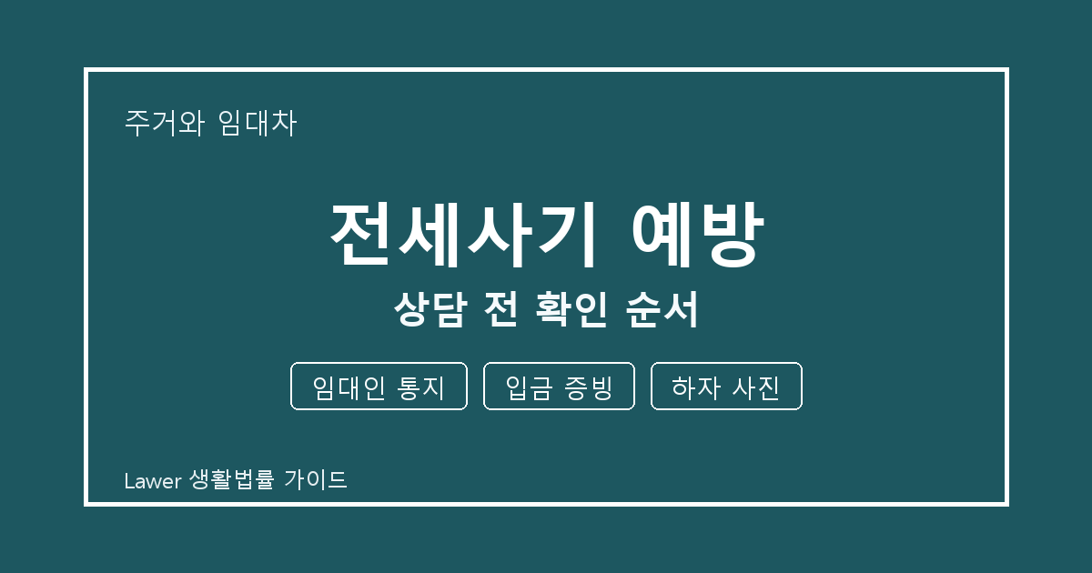 전세사기 예방 상담 전 임대인 통지·입금 증빙·하자 사진 준비 방법