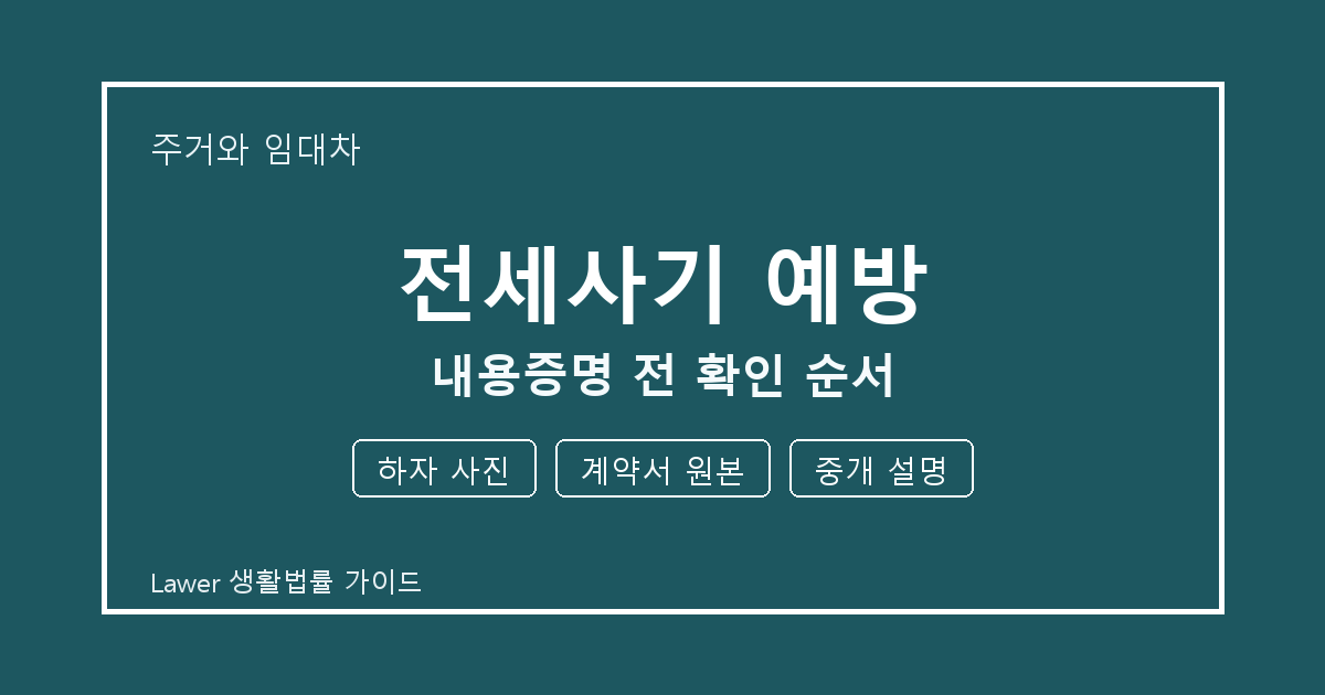 전세사기 예방 내용증명 전 하자 사진·계약서 원본·중개 설명 확인 순서
