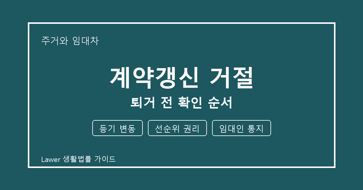 계약갱신 거절 상담 전 등기 변동·선순위 권리·임대인 통지 준비 방법