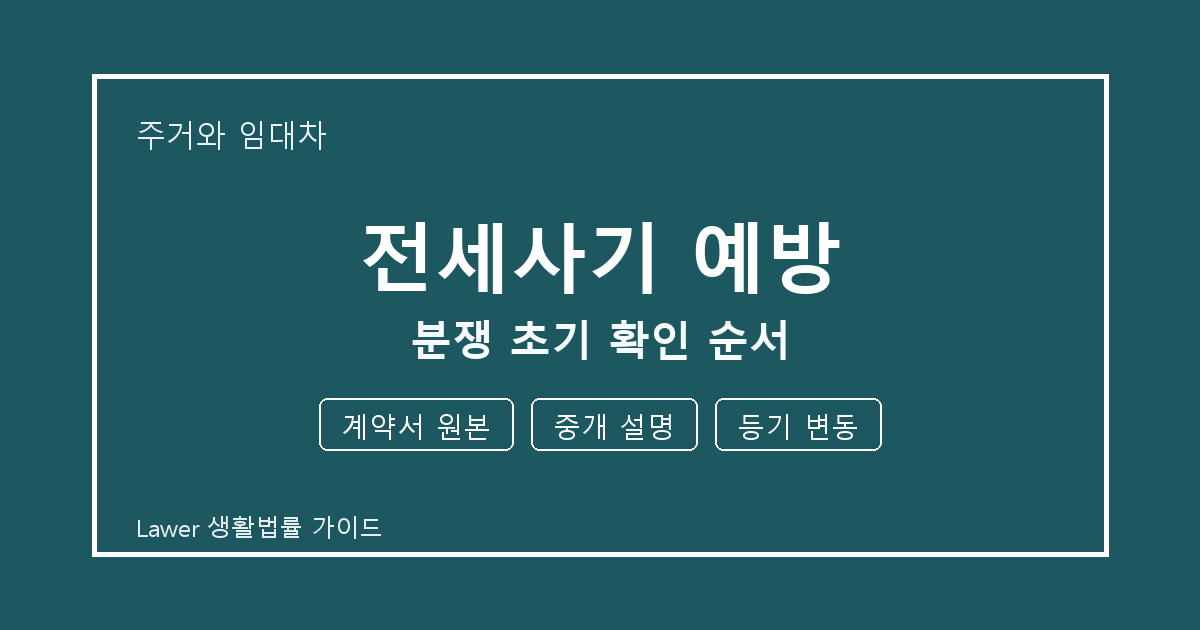 전세사기 예방 기한 전 계약서 원본·중개 설명 확인 체크리스트