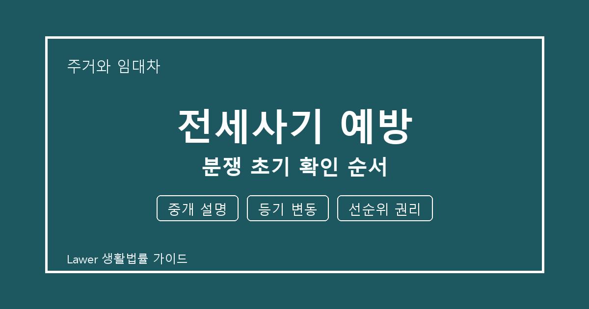 전세사기 예방 상담 전 중개 설명·등기 변동·선순위 권리 준비 방법