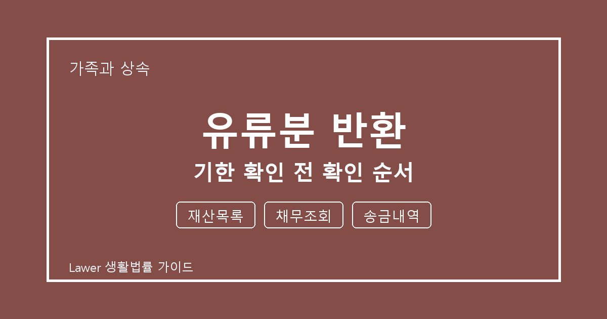 유류분 반환 기한 전 재산목록·채무조회 확인 체크리스트 생활법률 안내 이미지