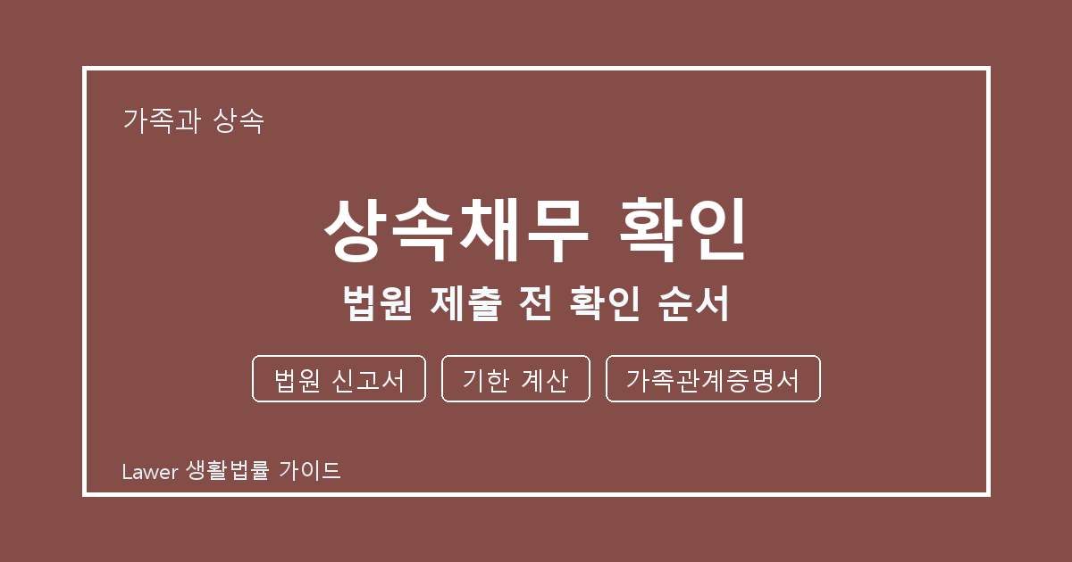 상속채무 확인 기한 전 법원 신고서·기한 계산 확인 체크리스트 생활법률 안내 이미지